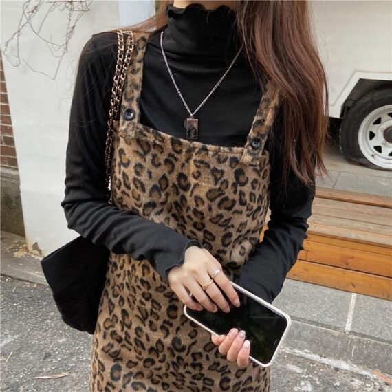 Leopard Prints Overall Dress Mini - Image 3