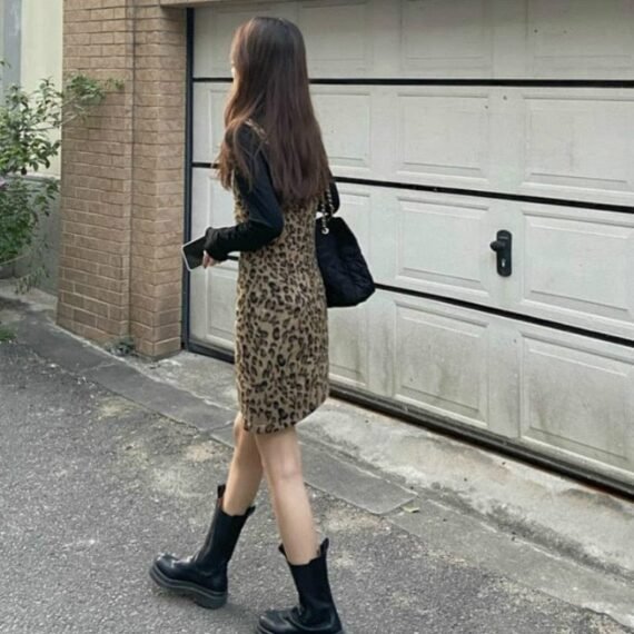 Leopard Prints Overall Dress Mini - Image 8