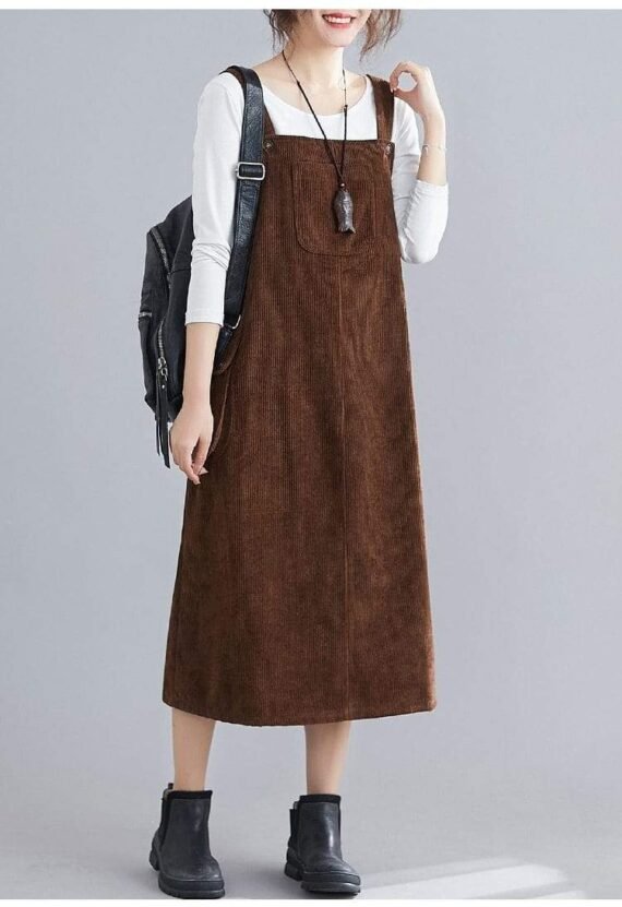 Plus Size Corduroy Overall Dress - Image 2