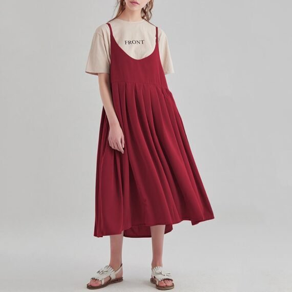 Soak Up The Sun Cotton Overall Dress Midi - Image 2