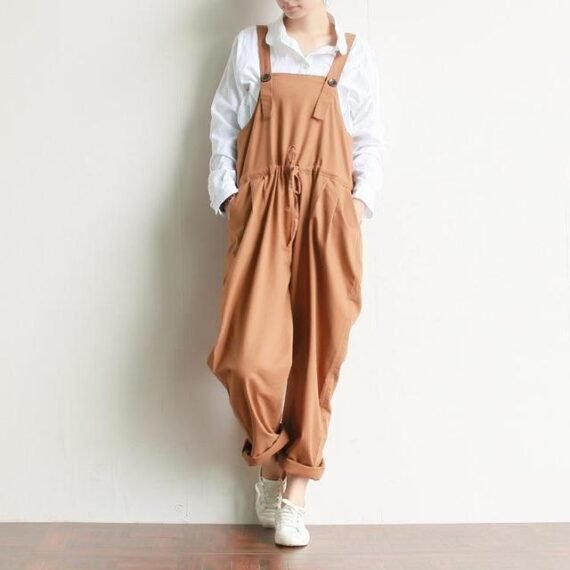 Vintage Pleated Linen Overall - Image 4