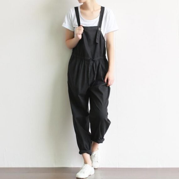 Vintage Pleated Linen Overall - Image 6