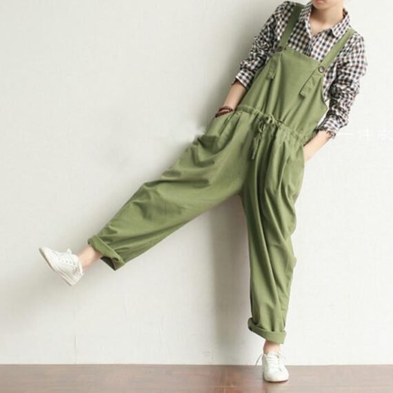 Vintage Pleated Linen Overall - Image 9