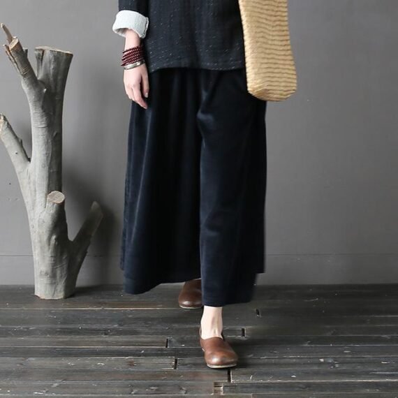 Wide Leg Corduroy Palazzo Pants - Image 4