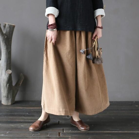 Wide Leg Corduroy Palazzo Pants - Image 3