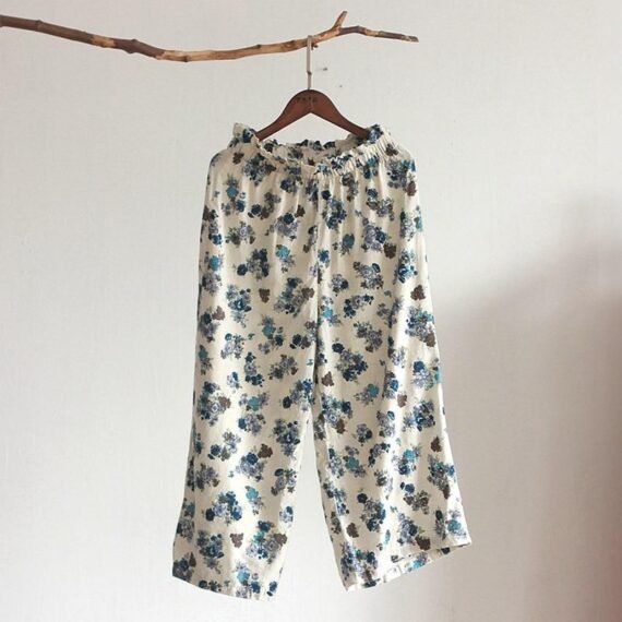 Periwinkle Floral High Waist Palazzo Pants - Image 4