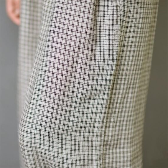 Plaid Linen Palazzo Pants - Image 7