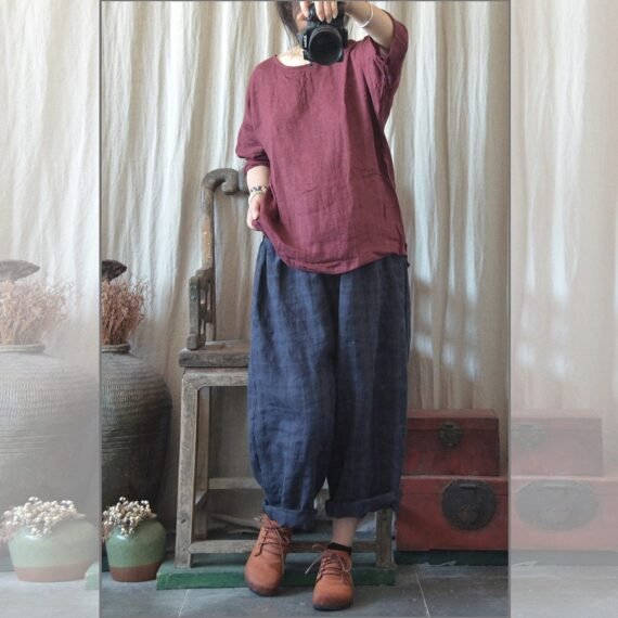 Vintage Casual Cotton Linen Pants | Zen - Image 8