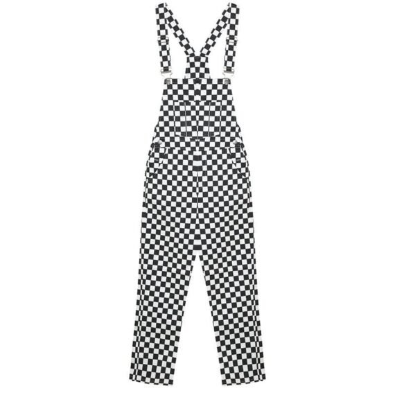 Black And White Check Vintage Overall - Image 2