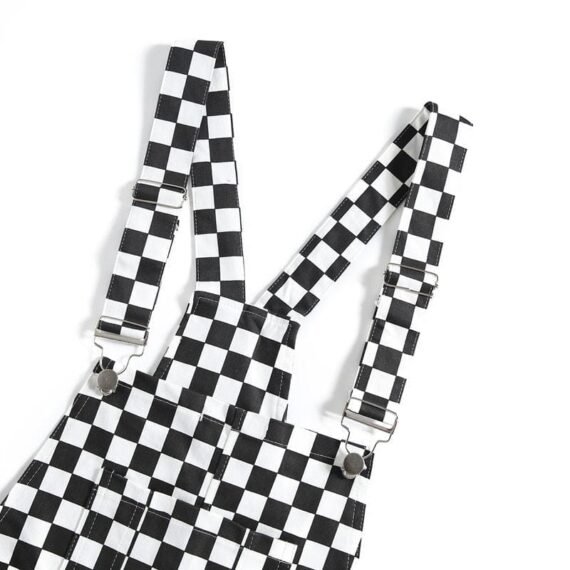 Black And White Check Vintage Overall - Image 3