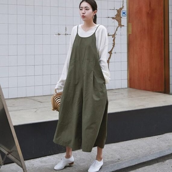 Oversized Bell Bottom Loose Overall - Image 2