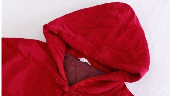 Red Linen Hooded Trench Coat - Image 7