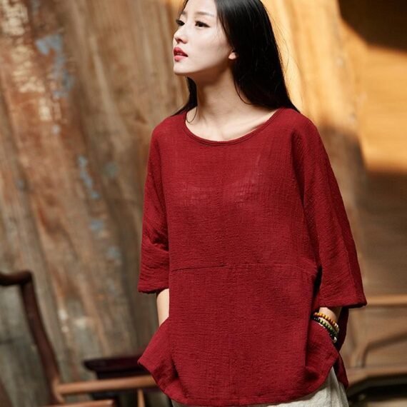 Flowy 3/4 Batwing Sleeve T-Shirt  | Zen - Image 3