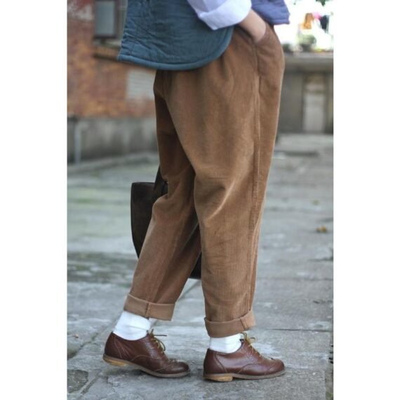 Retro Corduroy Loose Trousers - Image 7