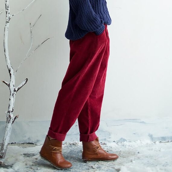 Retro Corduroy Loose Trousers - Image 2