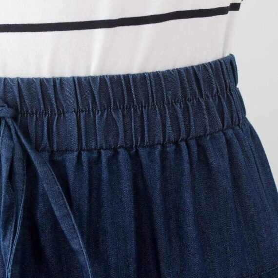 Vintage Pleated Denim Skirt - Image 5