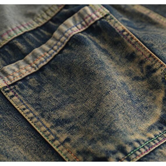 Embroidered Patchwork Denim Skirt - Image 3