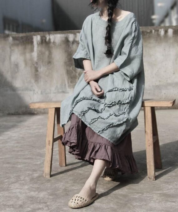 Vintage Cotton Ruffle Skirt | Lotus - Image 2