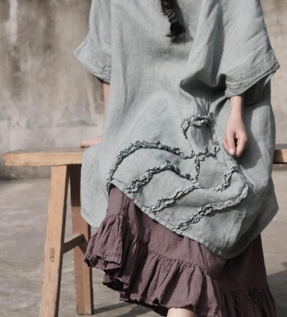 Vintage Cotton Ruffle Skirt | Lotus - Image 4