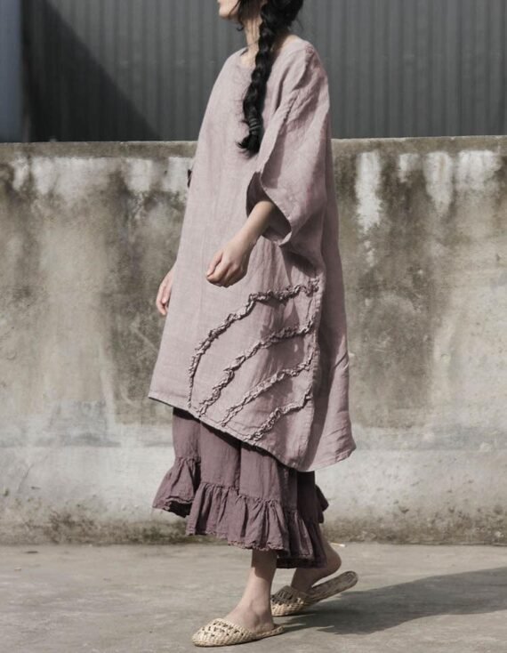 Vintage Cotton Ruffle Skirt | Lotus - Image 5