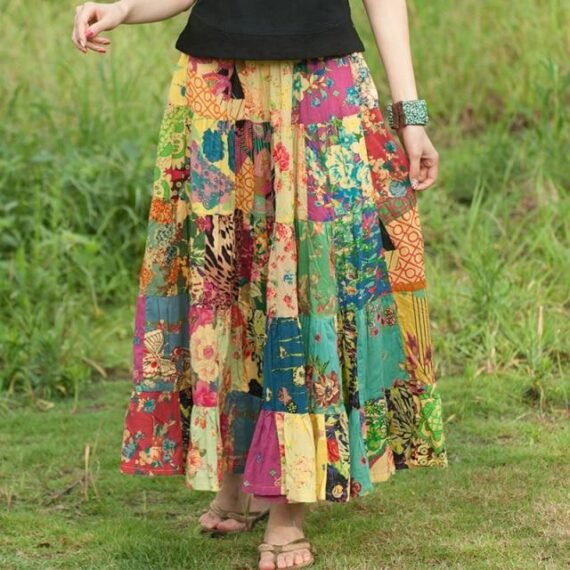 Vintage Random Patchwork Skirt - Image 3