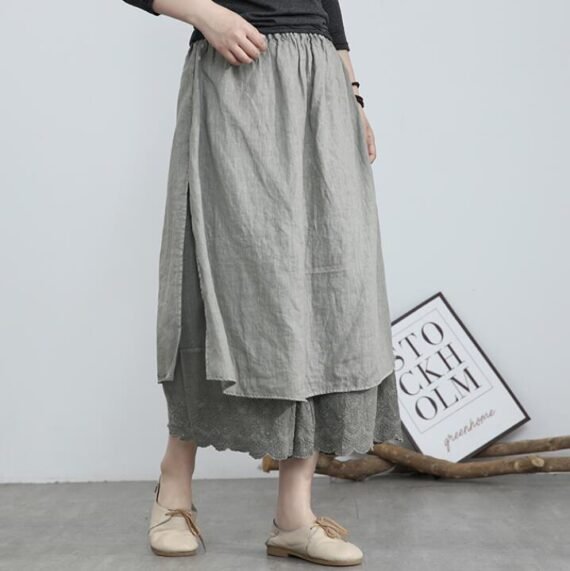 Split Side Palazzo Skirt Pants | Zen - Image 3