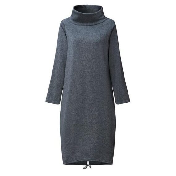 Plus Size Oversized Turtleneck Sweater Dress - Image 5