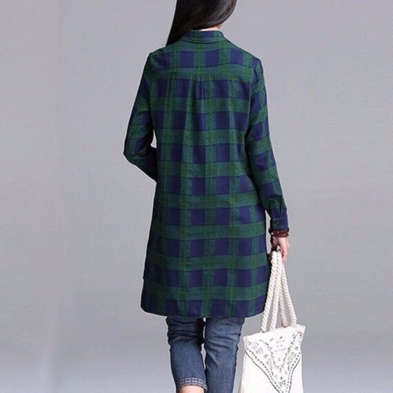 Oversized Vintage Plaid Shirt - Image 8