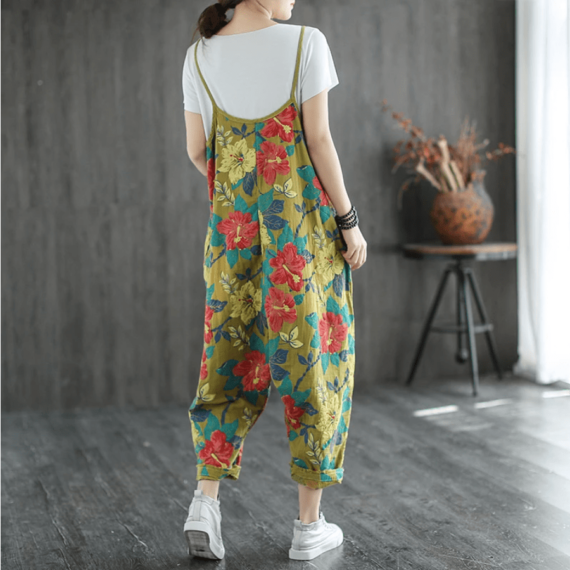 Vintage Floral Print Overall - Image 2