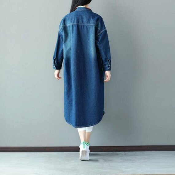 Vintage Patchwork Oversized Denim Jacket - Image 4