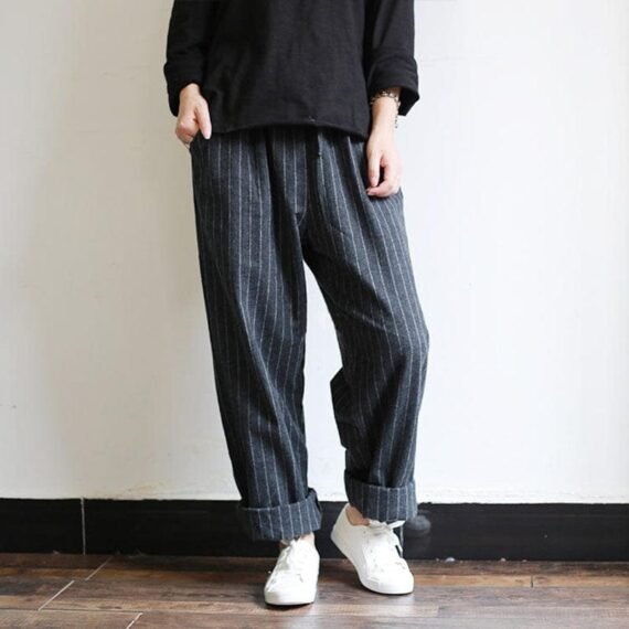 Vintage Striped Oversized Pants - Image 3