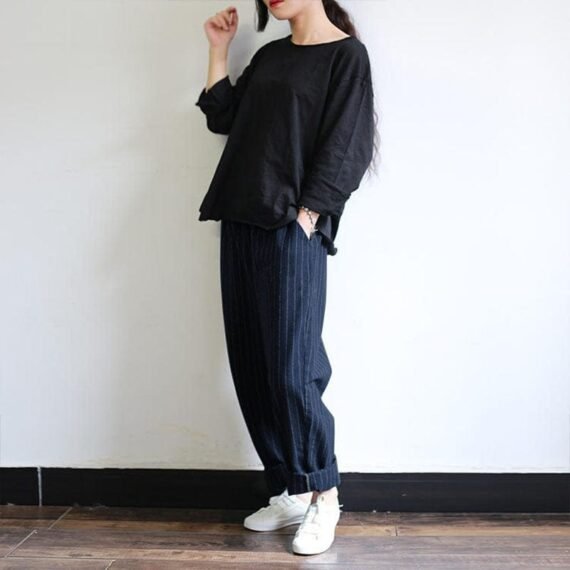 Vintage Striped Oversized Pants - Image 4