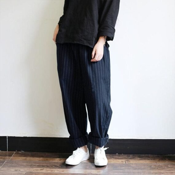 Vintage Striped Oversized Pants - Image 5