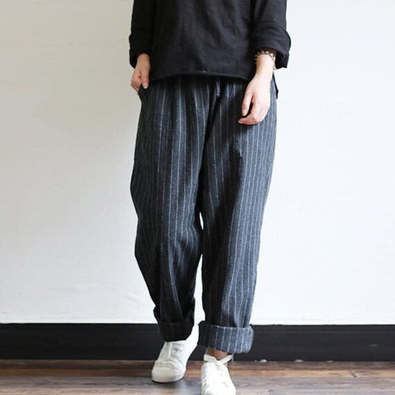 Vintage Striped Oversized Pants - Image 6