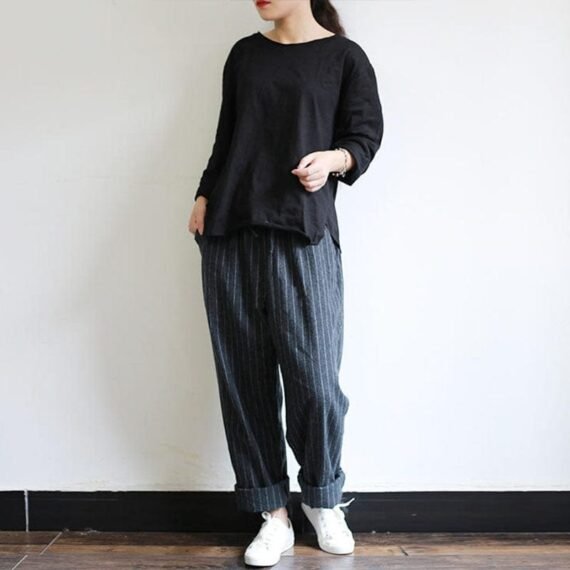 Vintage Striped Oversized Pants - Image 8