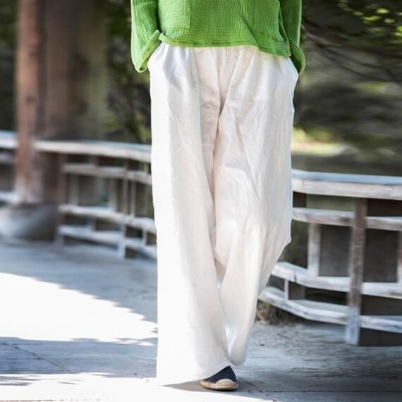 Wide Leg Flowy Linen Palazzo Pants  | Zen - Image 5