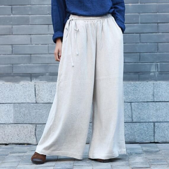 Wide Leg Linen Palazzo Pants  | Zen - Image 3