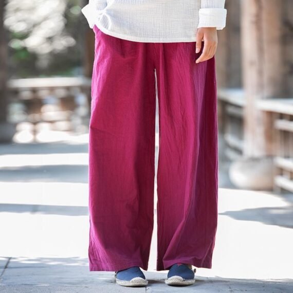 Wide Leg Flowy Linen Palazzo Pants  | Zen - Image 2