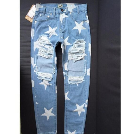 Five-pointed Star Ripped Jeans - Image 7