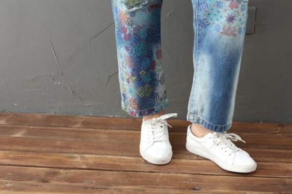 Funky Vibes Loose Floral Jeans - Image 4