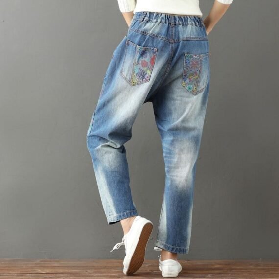 Funky Vibes Loose Floral Jeans - Image 5