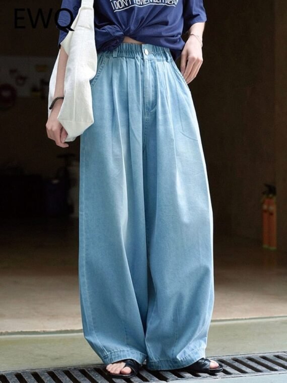 Light Blue Wide Leg Jeans - Image 3