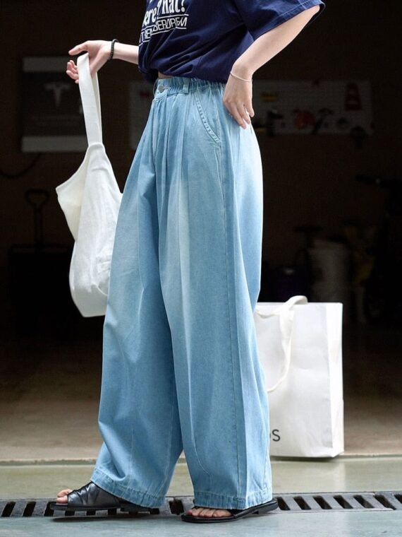 Light Blue Wide Leg Jeans - Image 5