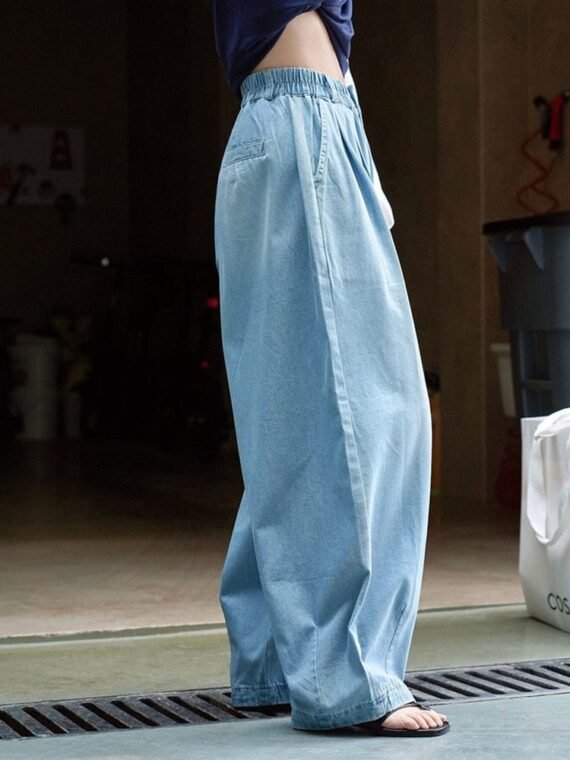 Light Blue Wide Leg Jeans - Image 6