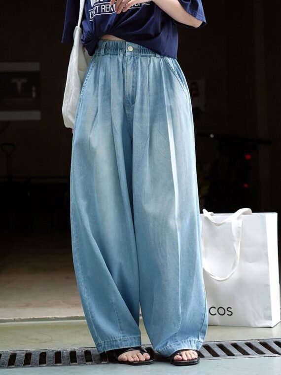 Light Blue Wide Leg Jeans - Image 8