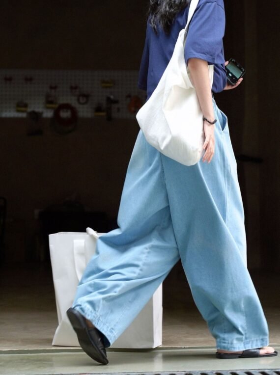 Light Blue Wide Leg Jeans - Image 12