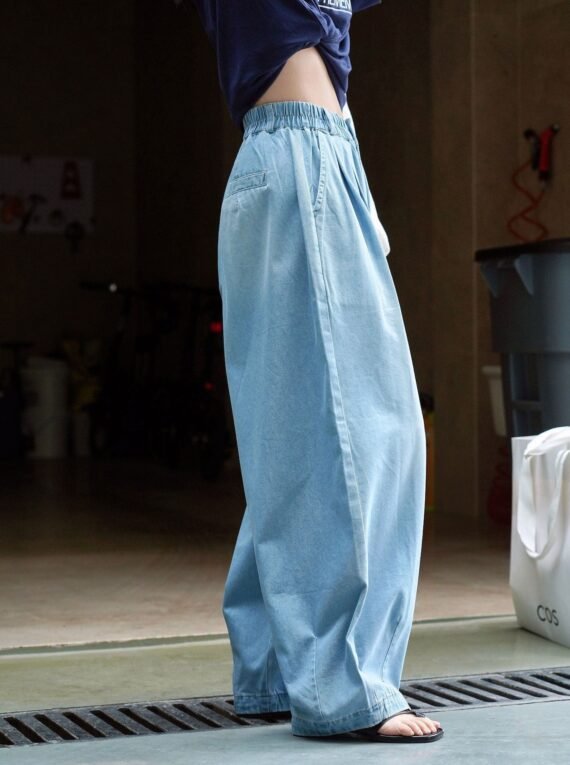 Light Blue Wide Leg Jeans - Image 11