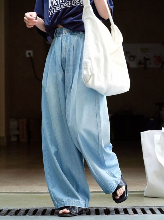 Light Blue Wide Leg Jeans - Image 20