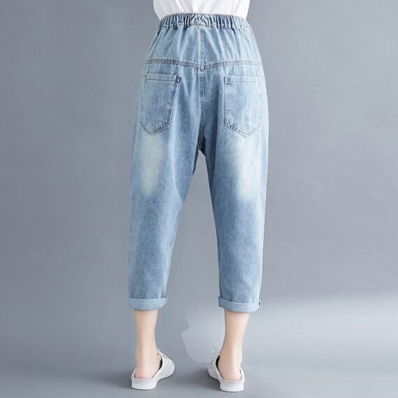 Vintage Cartoon Embroidered Boyfriend Jeans - Image 6