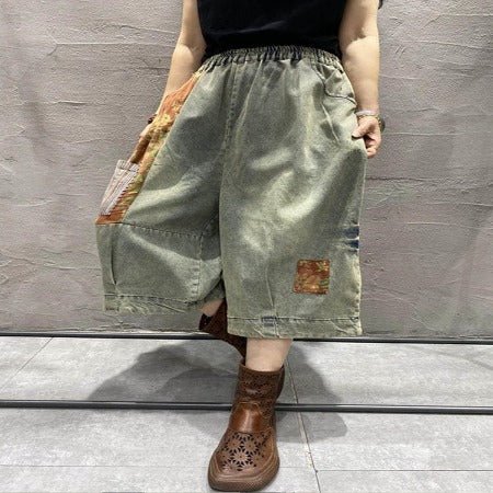 Floral Patchwork Hipster Jeans - Image 2